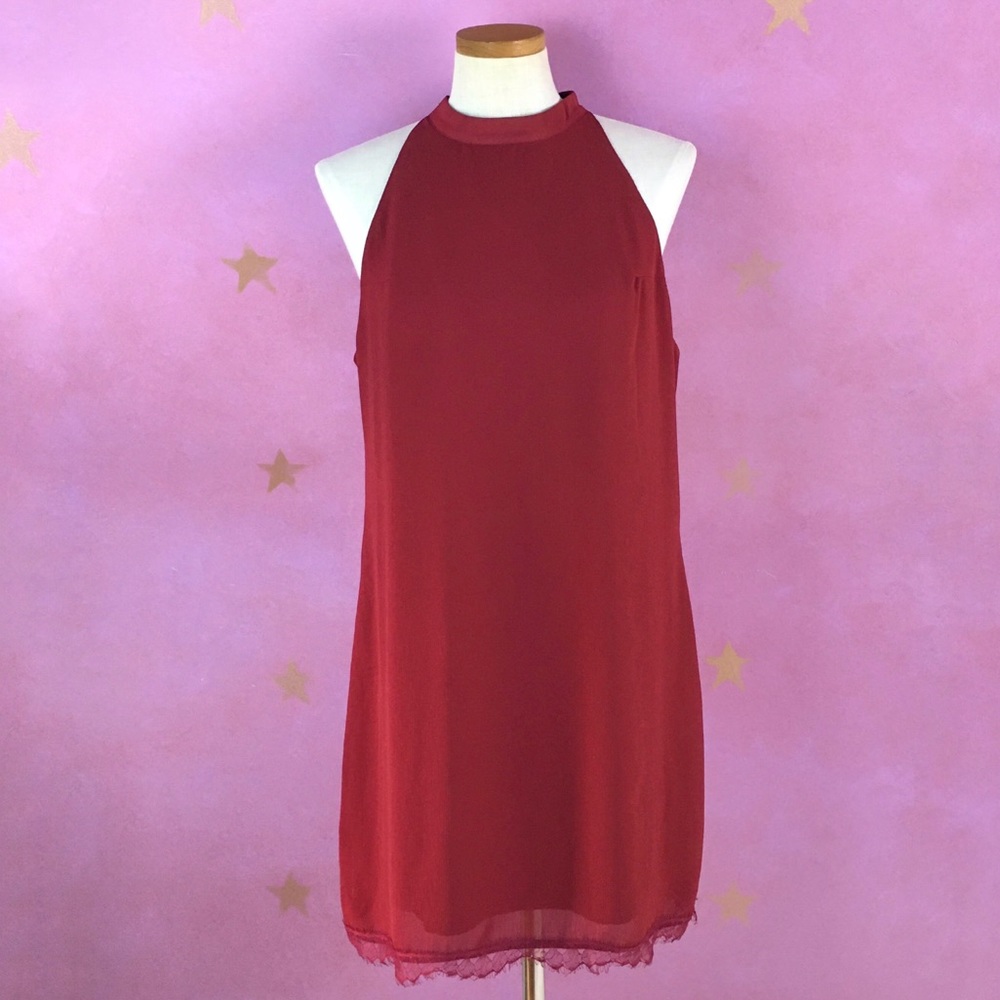 Fantaist Burgundy Halter Shift Dress XL